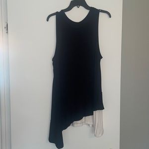 Large Black - White Trim Tunic Tank